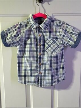 Ben Sherman Plaid Short-Sleeve Button-Up Shirt - 2T